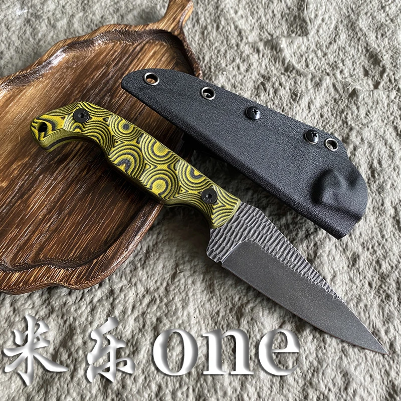 新款手工锻打高碳钢高硬度锋利小刀G10手柄握感舒户外收藏水果刀