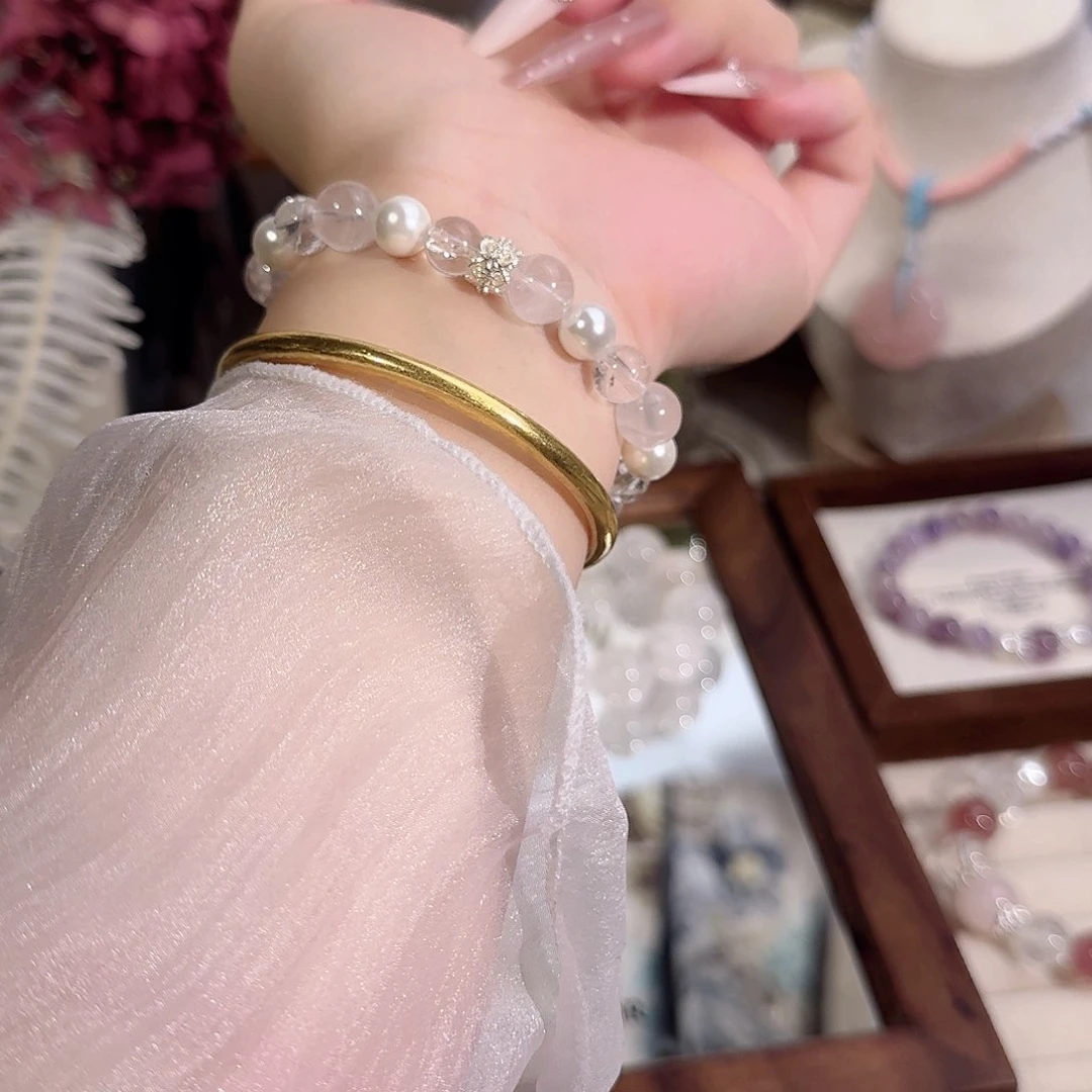 水晶手链合金天然水晶手串