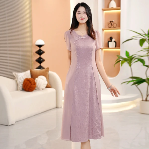【SJYF286】2025年夏季新款时尚优雅减龄连衣裙显瘦气质