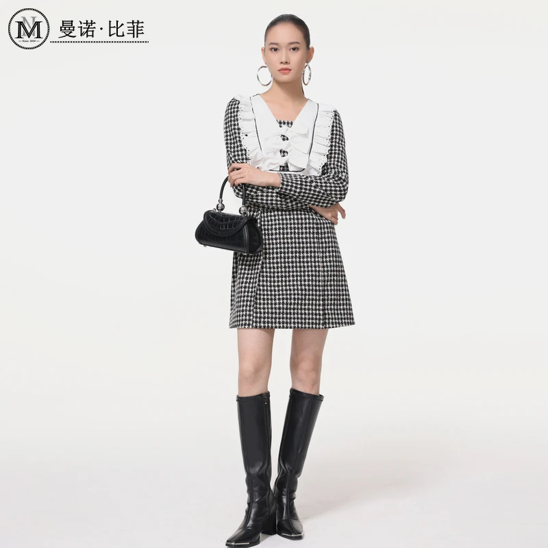 蝴蝶结拼接设计连衣裙MEEL142048