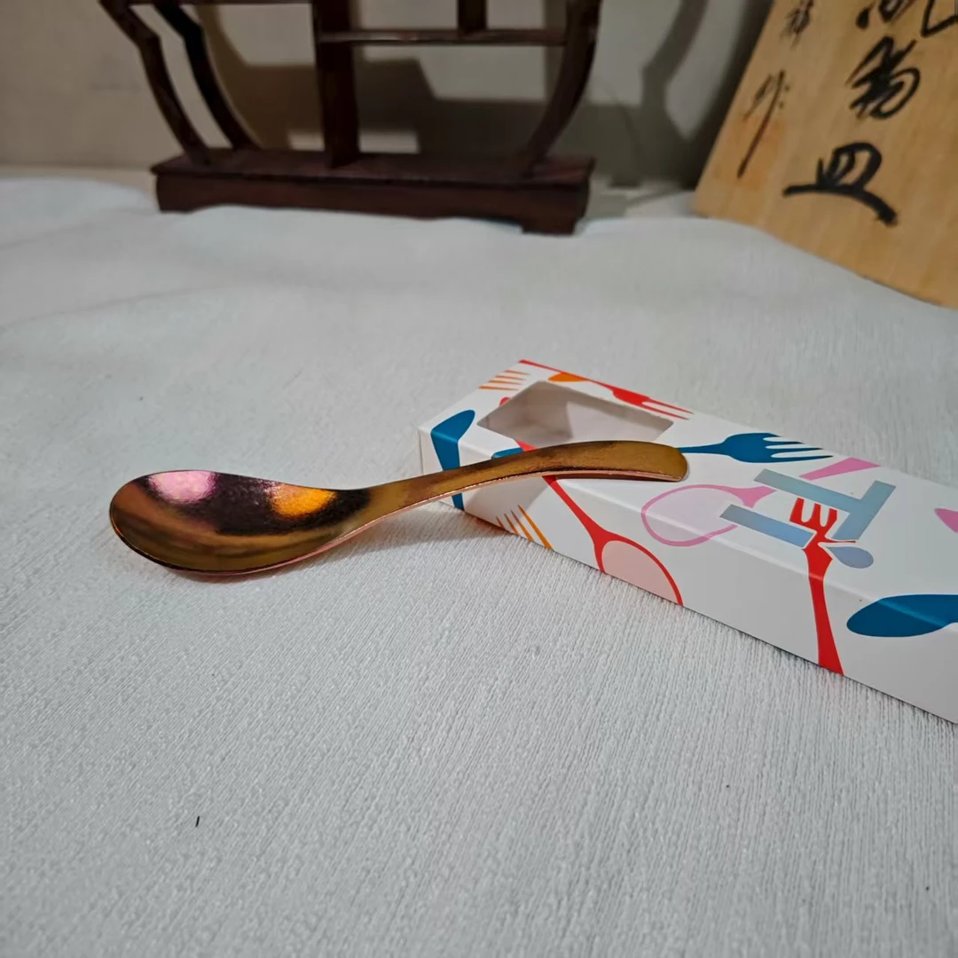 纯钛家用勺 粉色小号