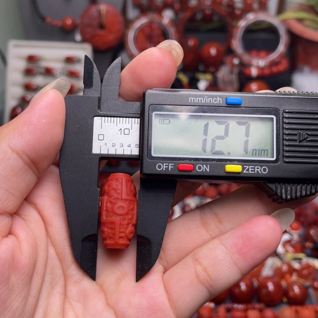【闪购商品】南红玛瑙桶珠12.7未镶嵌赤****车