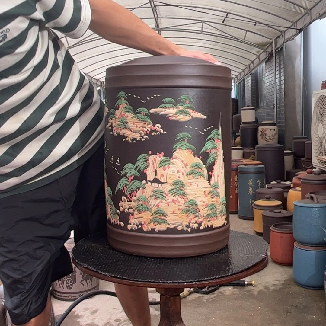 紫砂茶叶罐23 饼茶叶罐