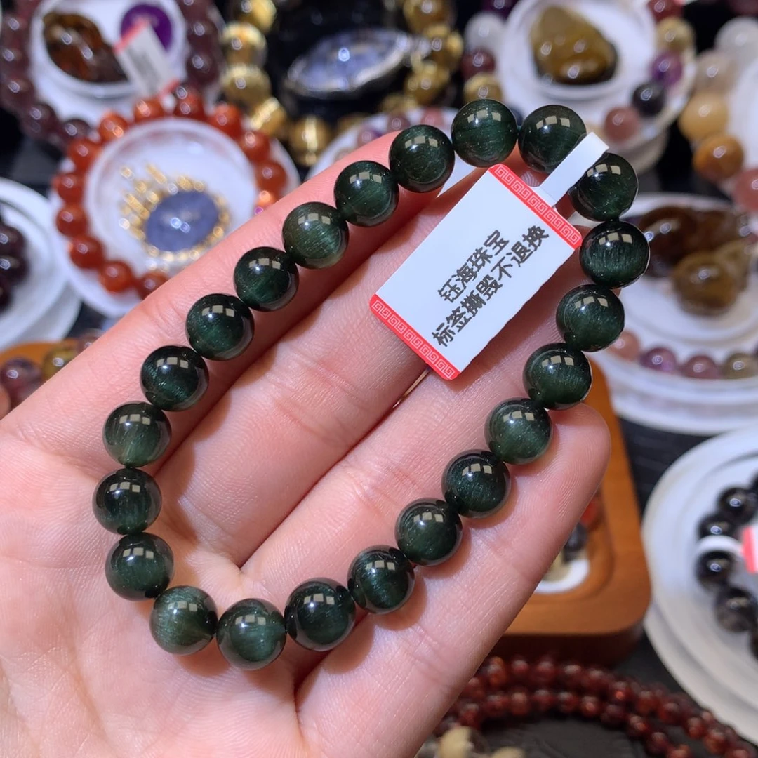绿发晶手串未镶嵌水晶8.8mm
