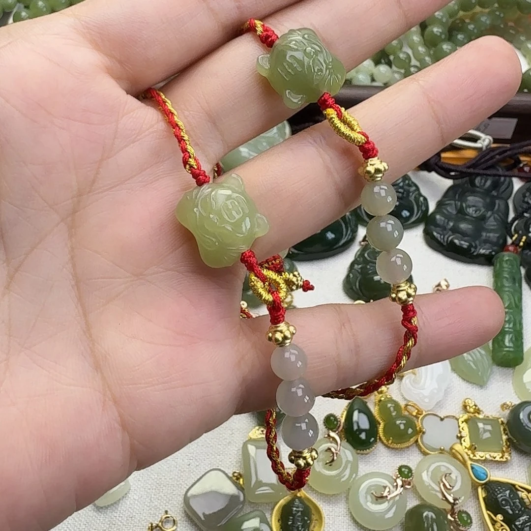 和田玉（糖玉）未镶嵌手链DIY手串
