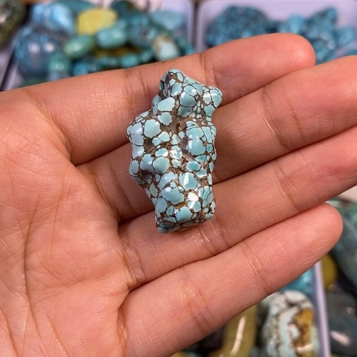 绿松石未镶嵌绿松石圆珠手链项链手链吊坠