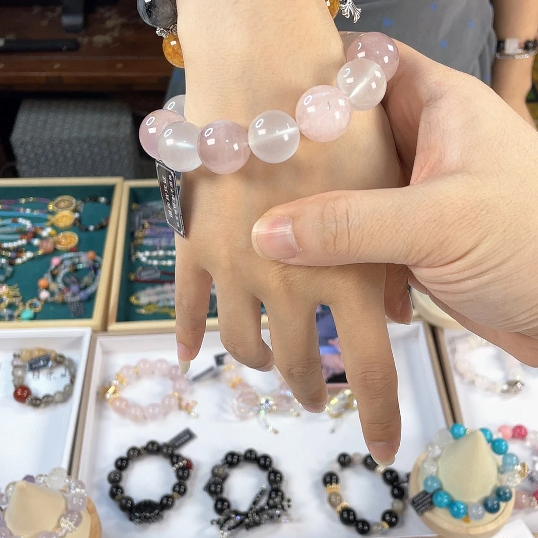 水晶手链银S925镀金镶嵌