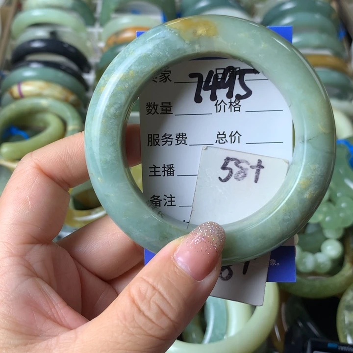 未镶嵌蛇纹石玉手镯7495