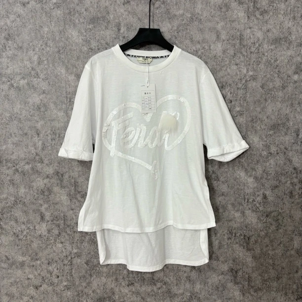 95新 FENDI/芬迪 芬迪白色字母半袖