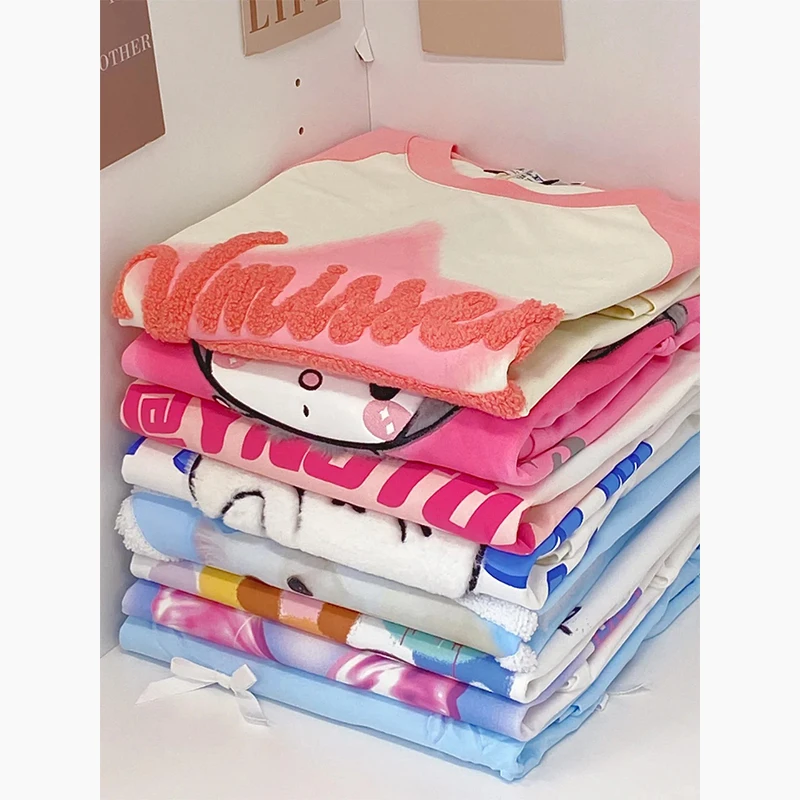 【251-299】纯棉短袖T恤女装宽松百搭圆领套头半袖体恤衫情侣上衣服