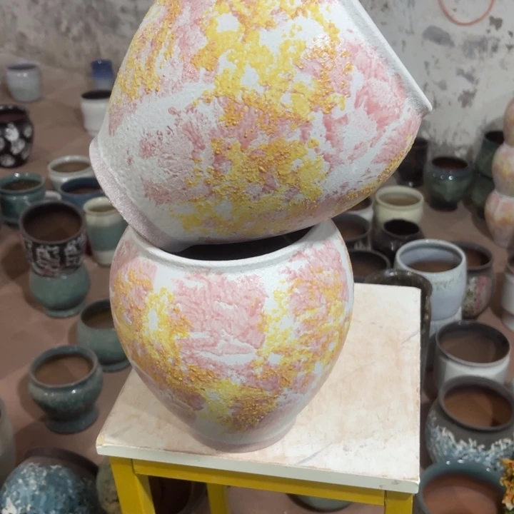 紫砂花盆口径16高度22两只正品