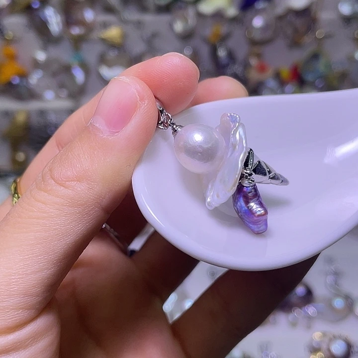 合金淡水珍珠颈饰17