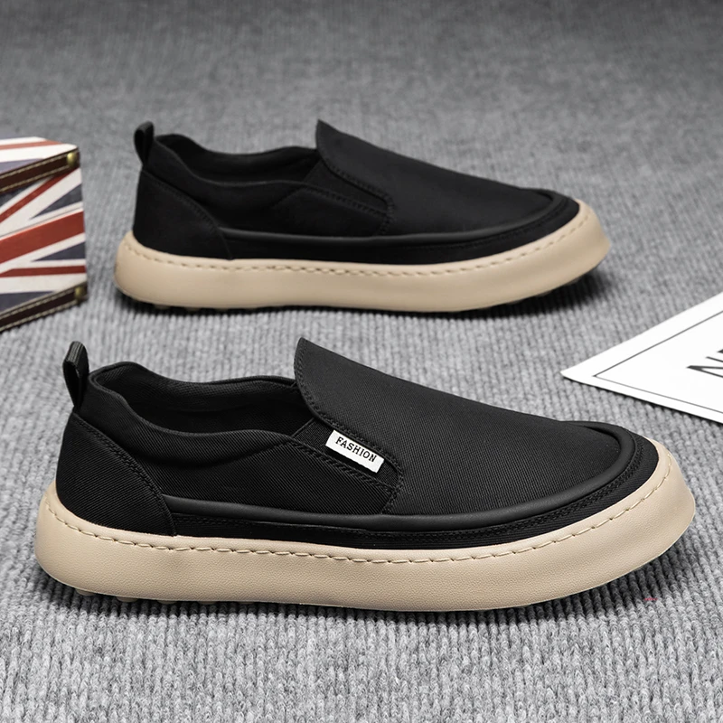 男鞋秋季新款透气轻便一脚蹬懒人鞋男士户外休闲运动老北京帆布鞋