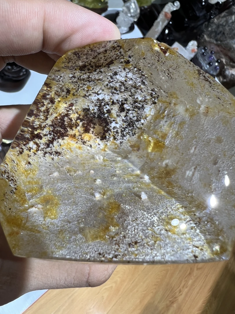 天然黄幽灵水晶摆