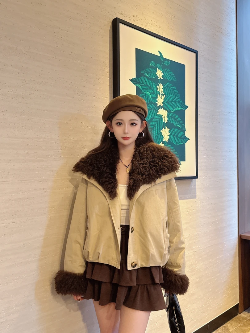 【花花推荐】25328时尚网红风皮草毛皮服装外套女