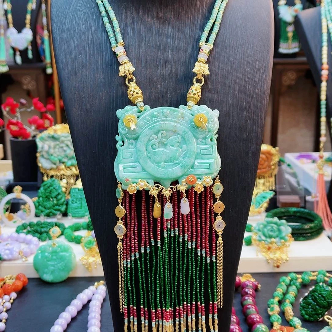 翡翠银S925镶嵌颈饰48小时鉴赏期