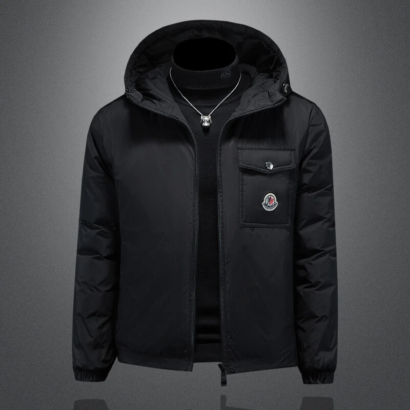 羽绒服男士2025冬季新款90白鸭绒连帽外套加厚潮流冬天保暖欧洲站