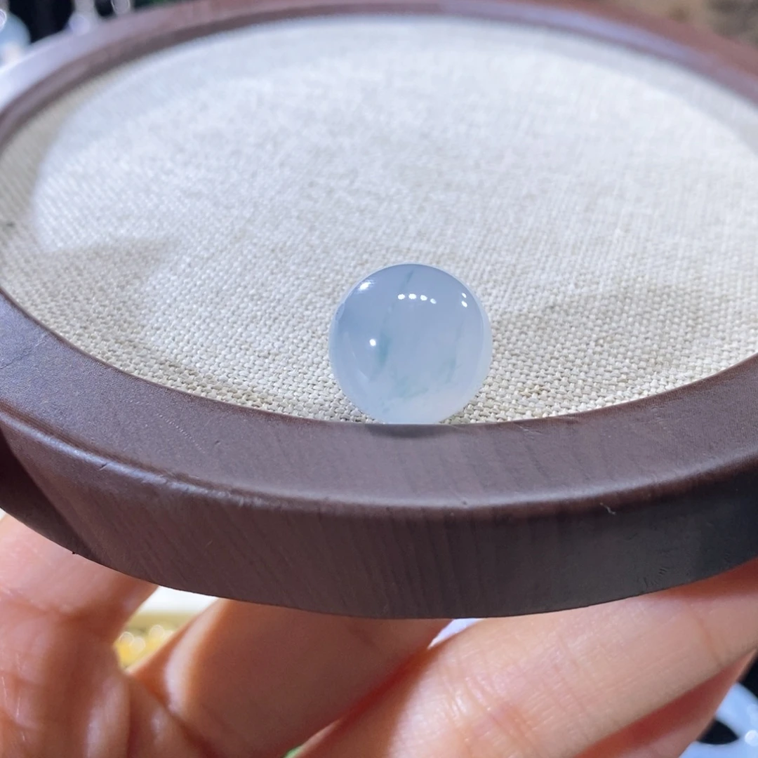 翡翠未镶嵌颈饰翡翠冰胶飘花珠13+mm