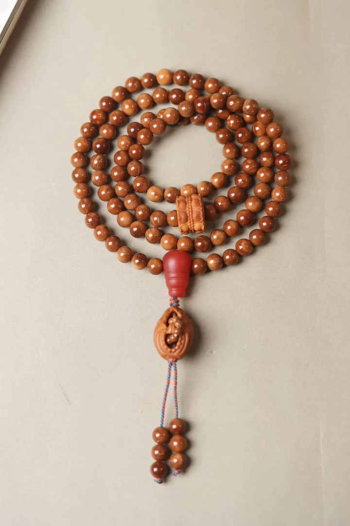 库克菩提老料0.7圆珠108颗多圈手串脖挂手持念珠男女百搭无相