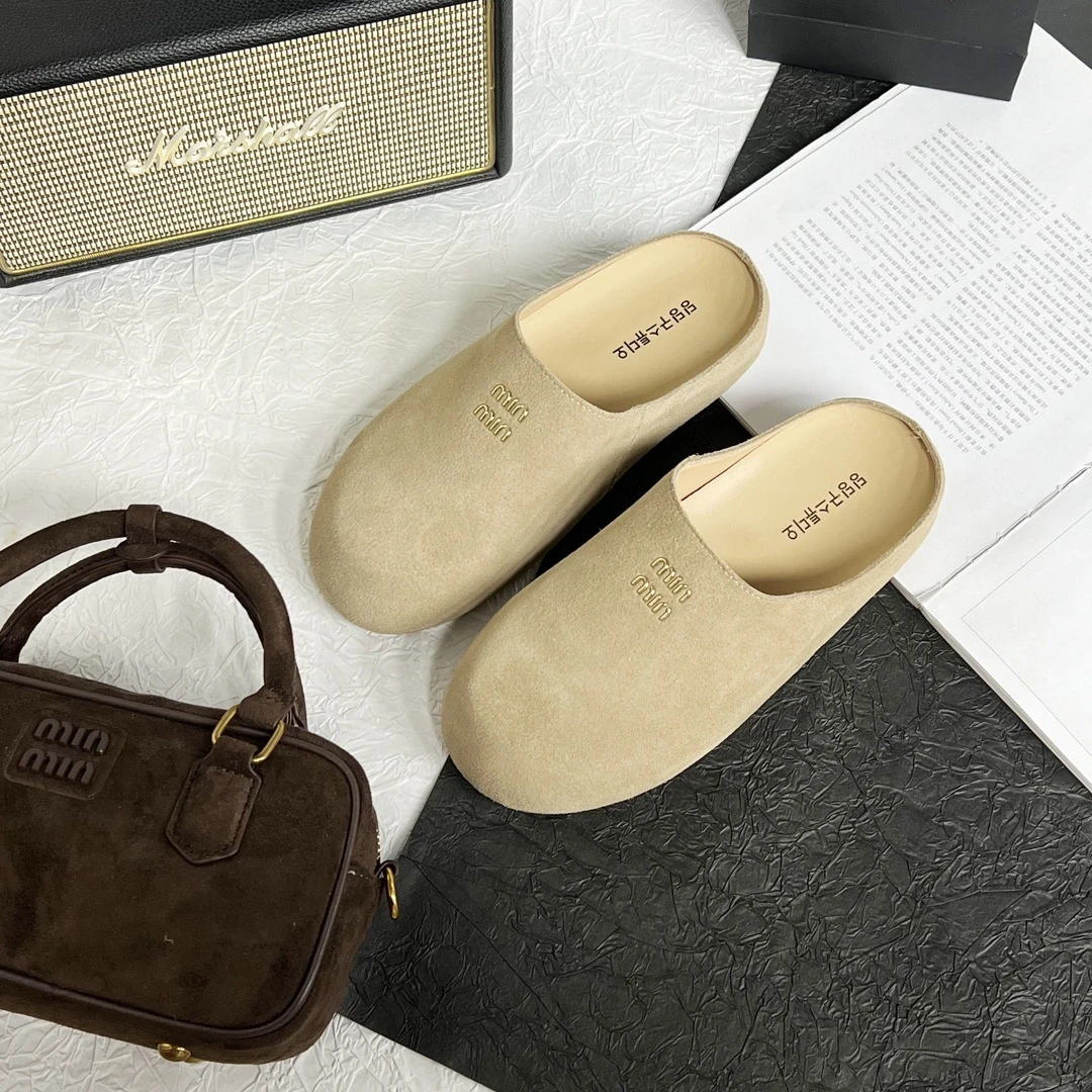 真皮穆勒博肯半拖女2025春季新款软底软面时尚百搭网红休闲单鞋女