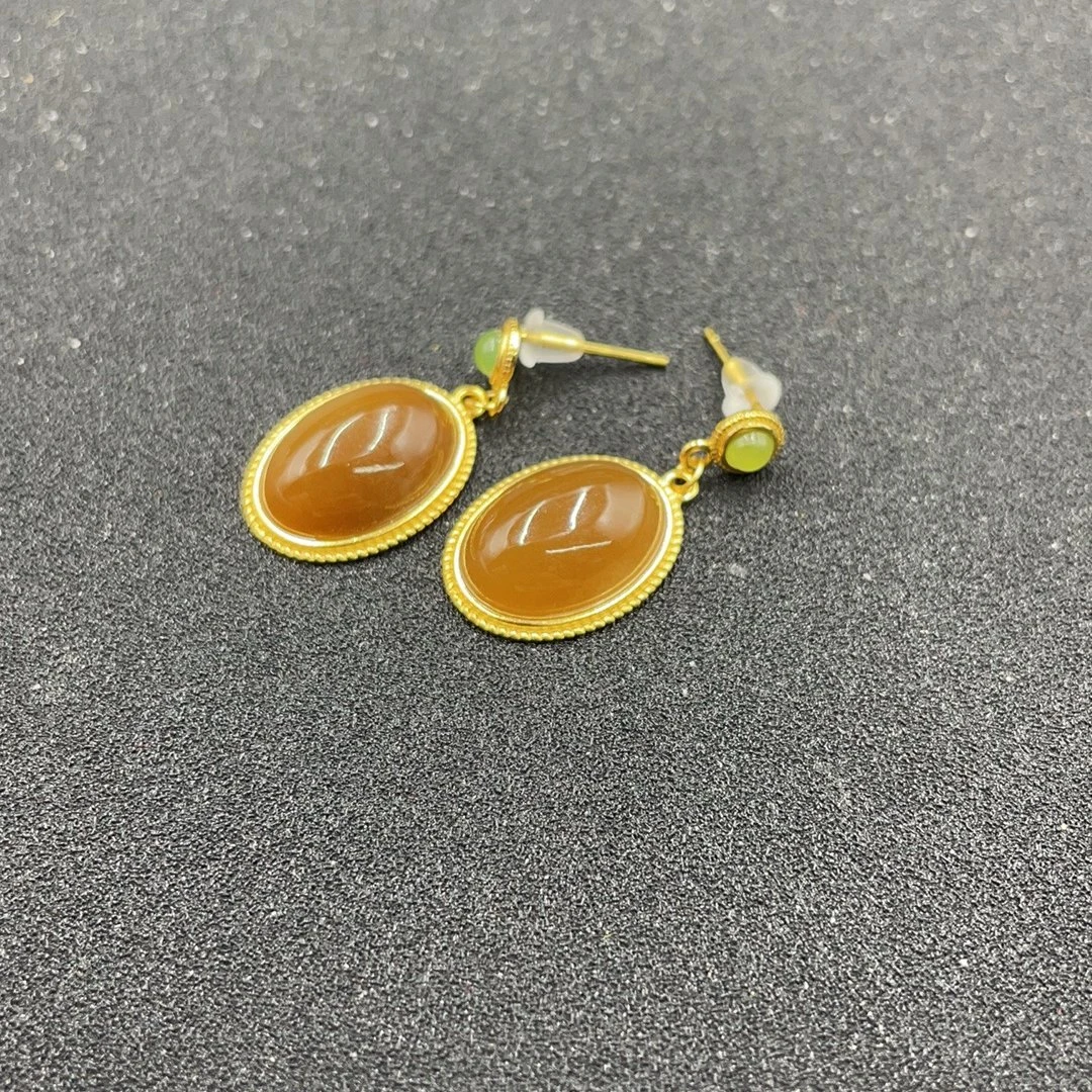 BY0603FWY标026 北玉精选 和田玉耳饰