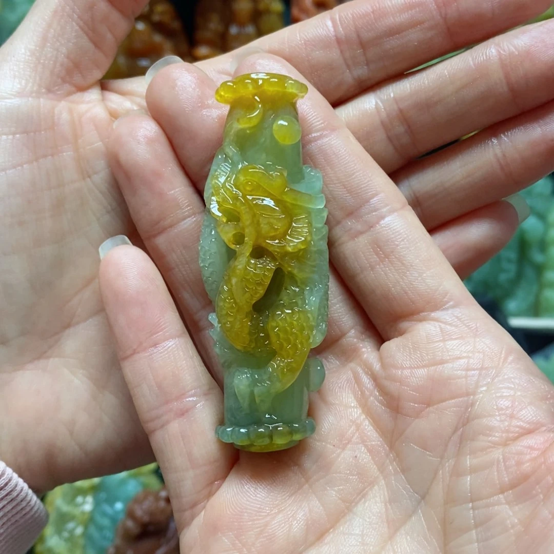 岫玉吊坠(赠链)未镶嵌鱼