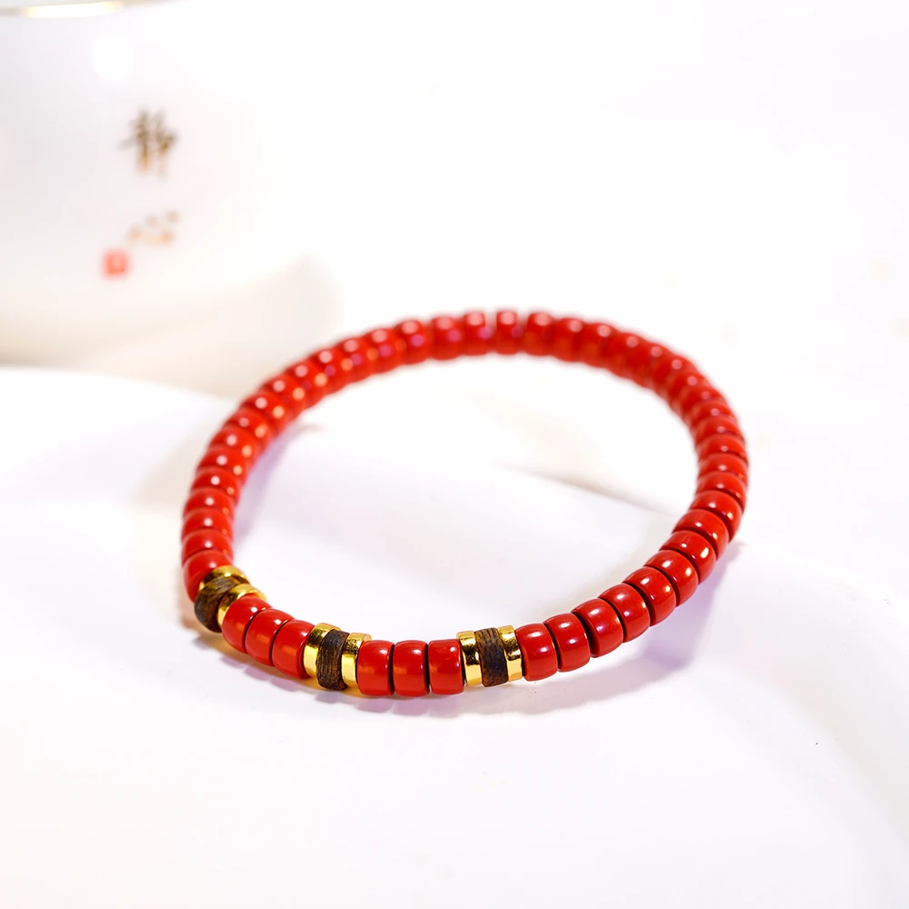 宝梵陀棋楠（俗称沉 香）朱砂手串【扣肉推荐】5518