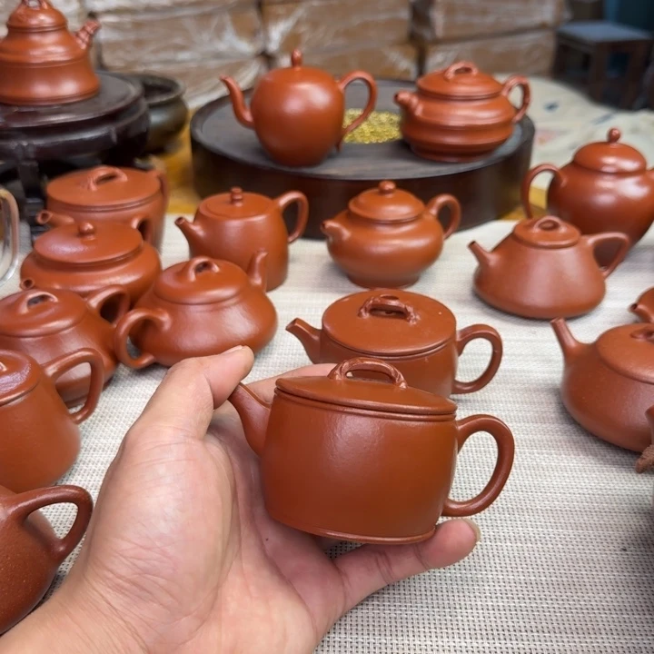 豆***荚紫砂壶全手工制作汉瓦