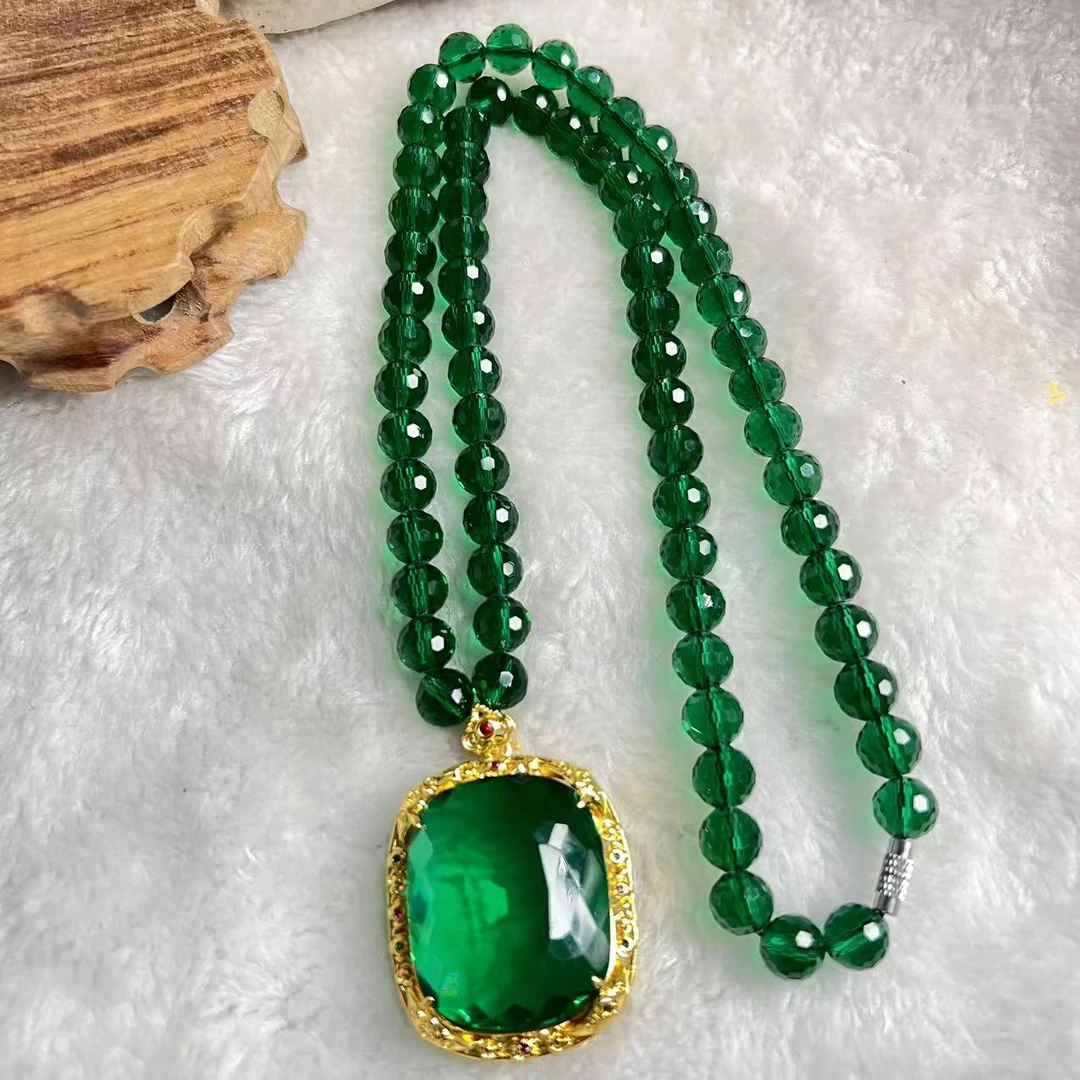 典藏品 绿方形高端项链美观大气美轮美奂高雅