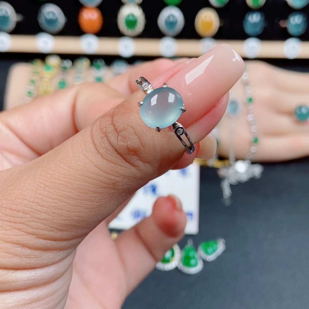 翡翠银S925镶嵌戒指8