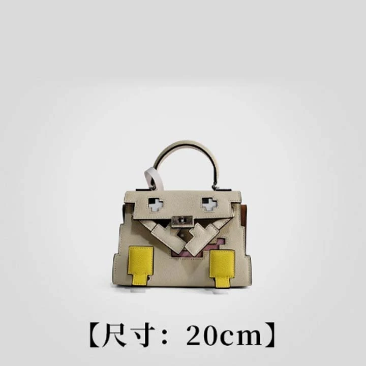 包二代【米白色-牛皮-马赛娃娃包包 优雅风 单肩手提 女包 30302