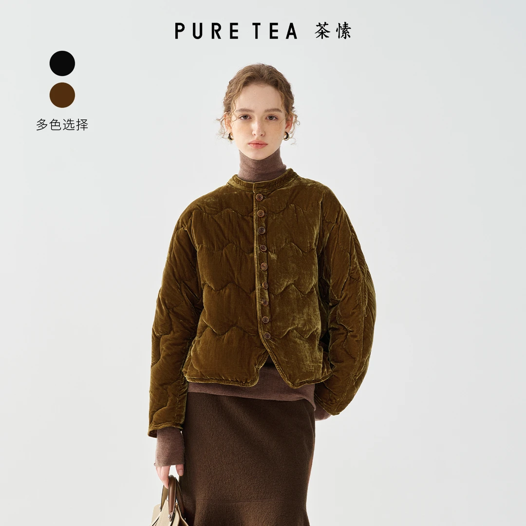 【雾影流光】茶愫 暖冬短款蚕型女冬KF2801D41