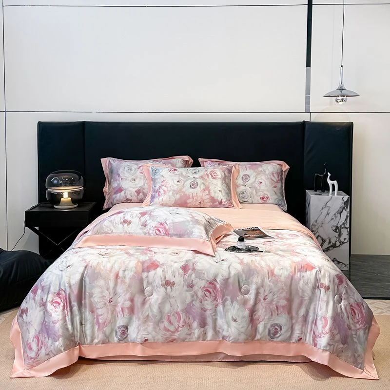 【莫奈原创设计】新品上新8D数码印花冰丝凉感夏被四件套亲肤可机洗