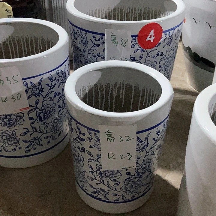 高温烧制直筒青花一套