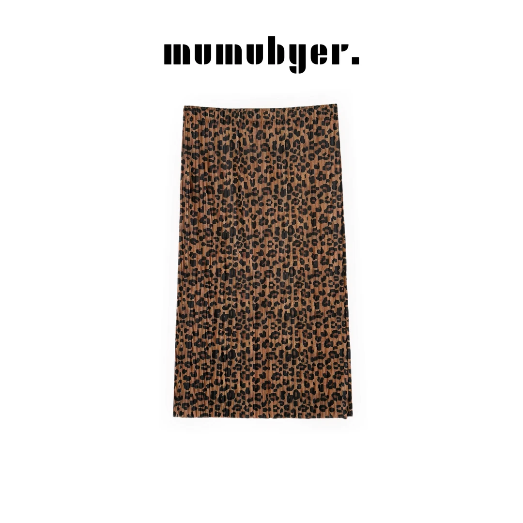 MUMUBYER •“摩登豹影”经典复古豹纹印花褶褶半身裙