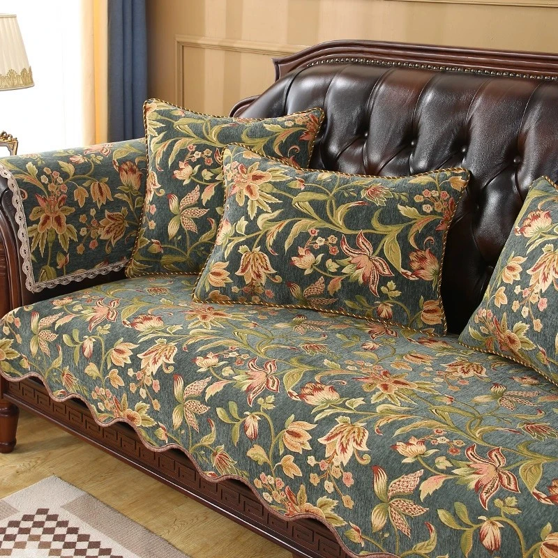 新款欧式沙发垫轻奢百搭四季通用123美式复古高端沙发套盖布防滑