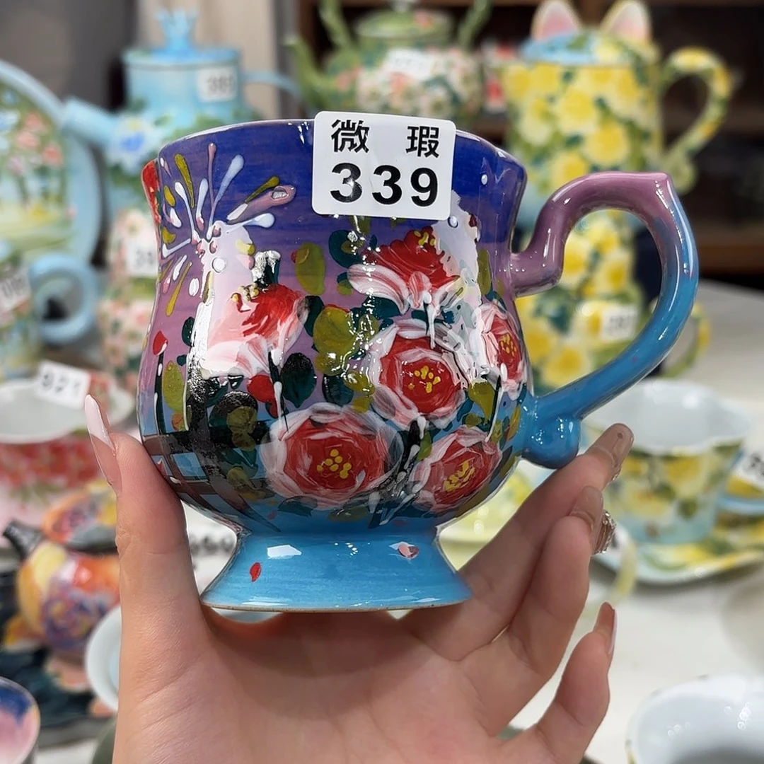 瓷片景德镇手绘高温釉下彩陶瓷茶具