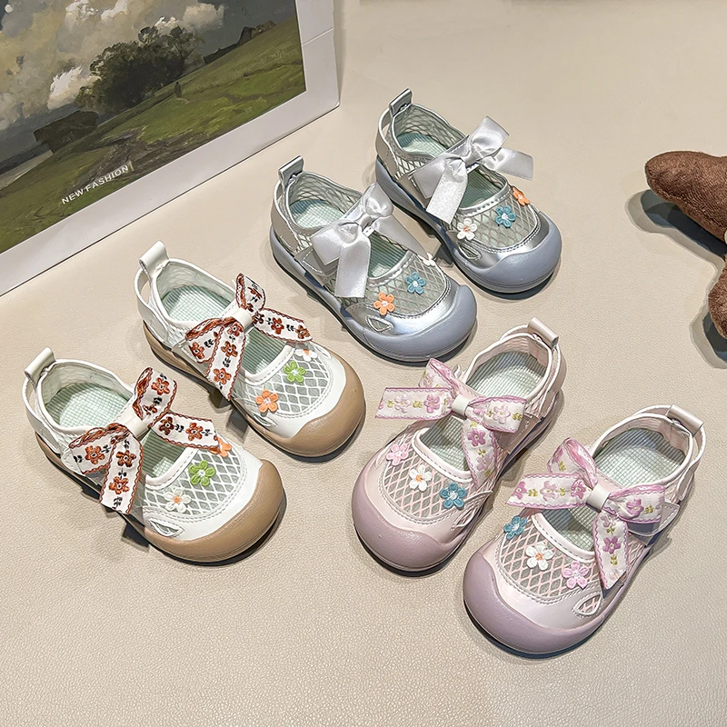 【可爱风】3-6岁宝宝网纱透气德训鞋2025夏季新款女童可爱百搭凉鞋