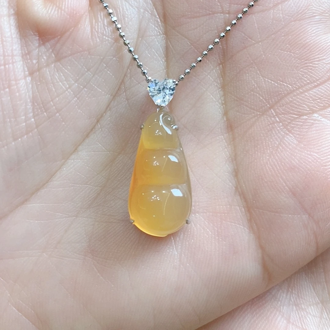 玛瑙/玉髓吊坠(赠链)银S925镶嵌