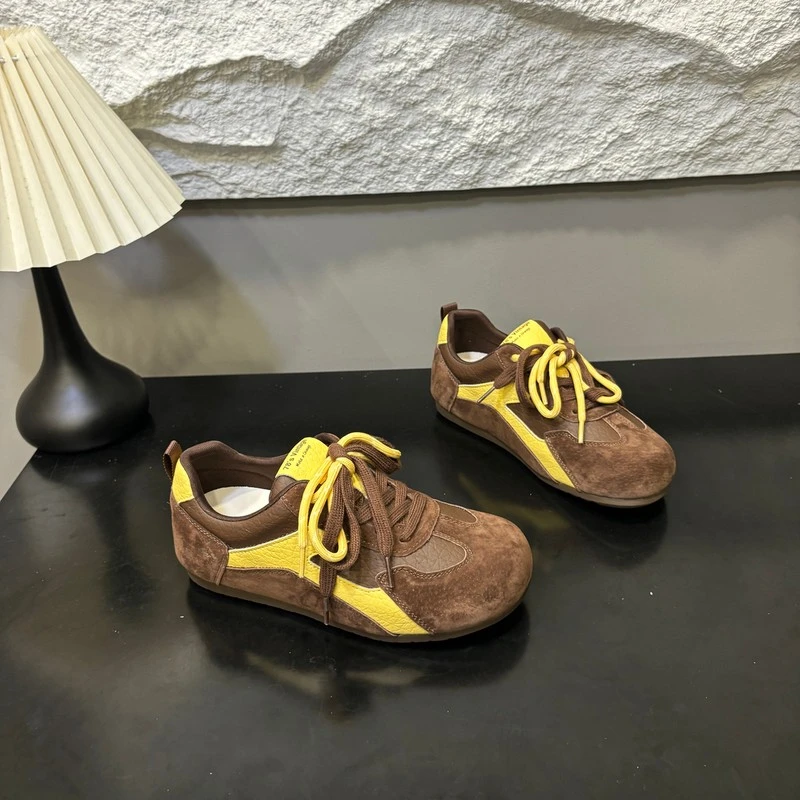 品质软底德训鞋女2025秋季新款内增高复古拼色运动休闲鞋阿甘鞋子