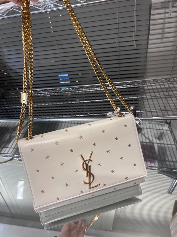 95新 YSL/圣罗兰 星星满印印花链条包时尚百搭单肩包