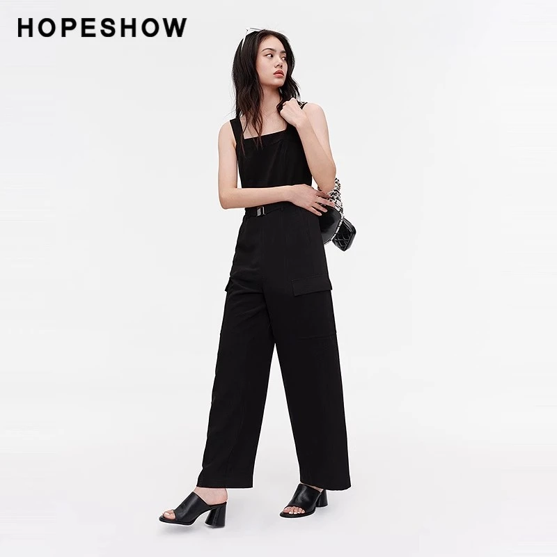 【丽姐专属】红袖商场同款时尚通勤黑色背带裤89124131401