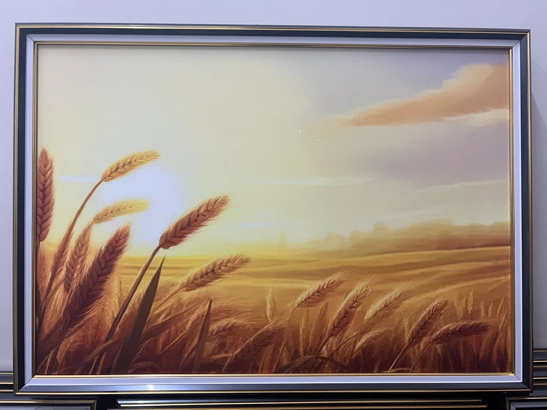 G050风吹麦浪现代简约轻奢餐厅挂画轻奢大气过道走廊卧室画