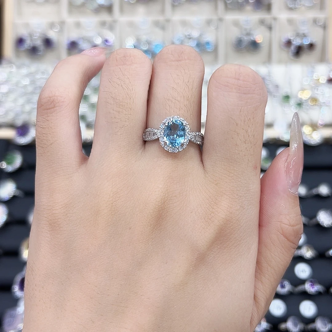 岫玉银S925镶嵌戒指