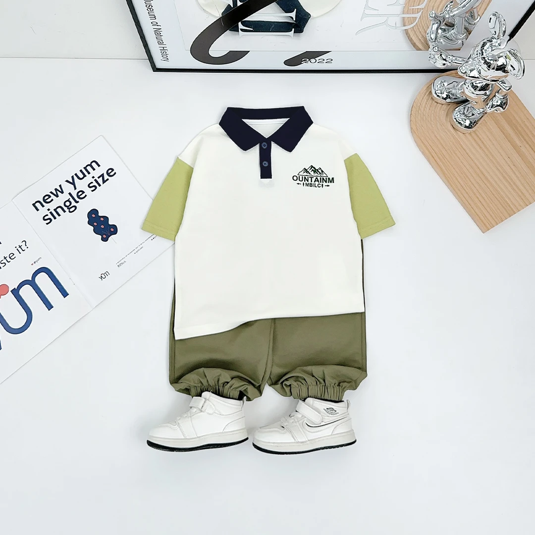 儿童夏装套装夏季2025新款男童短袖两件套 HZ25427 悠悠童话童装