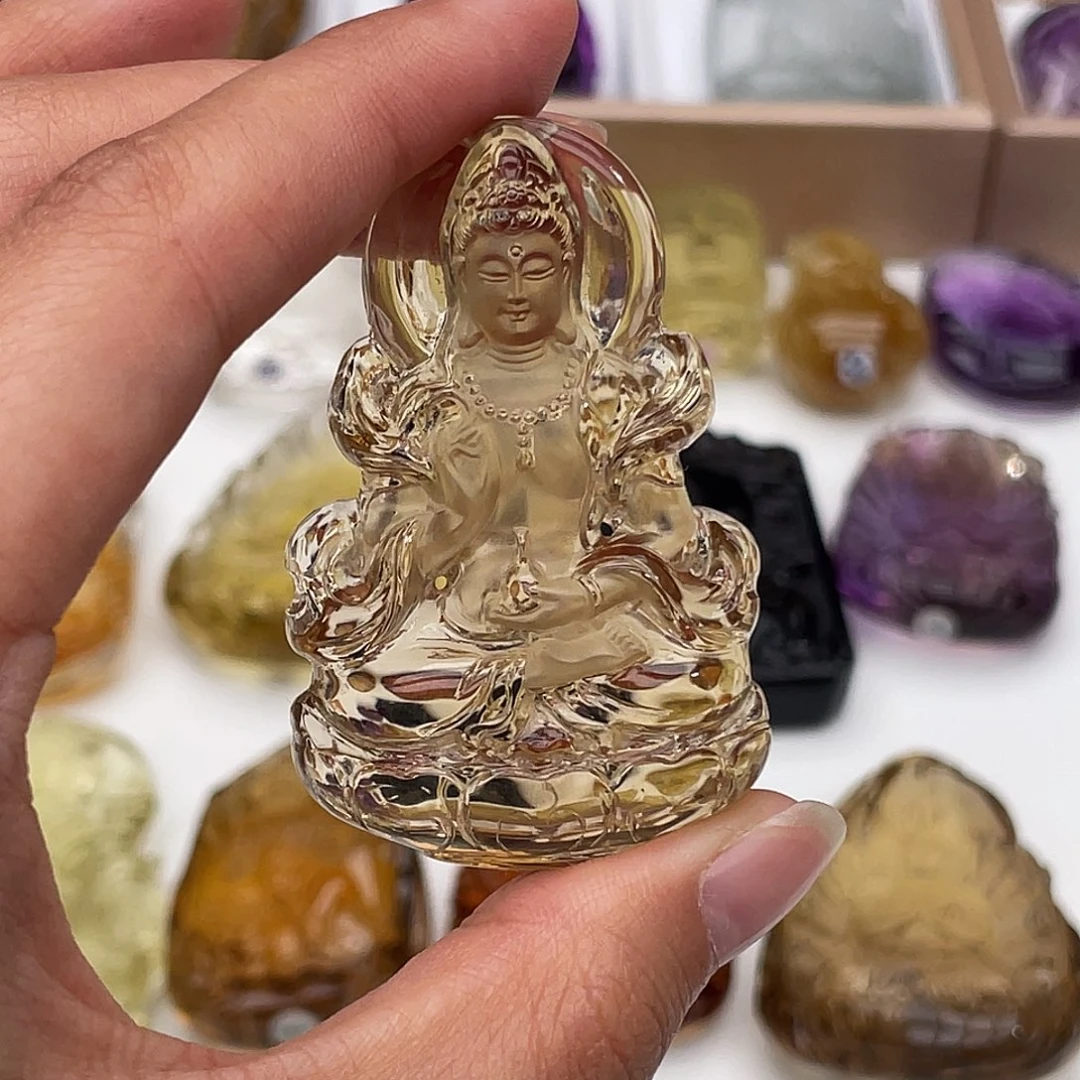 水晶未镶嵌颈饰定制吊坠观音