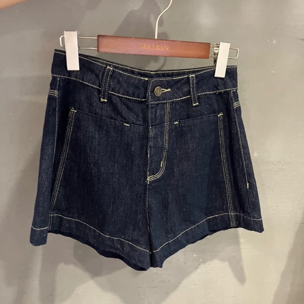 麦寻女装KSAES03B女夏季新款简约时尚显瘦百搭高腰阔腿a字热裤