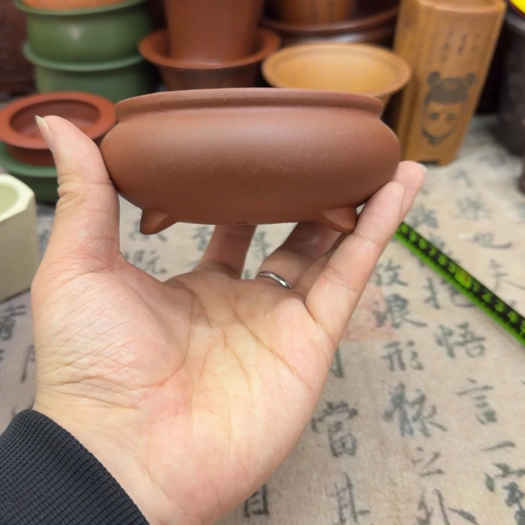 紫砂花盆宜兴紫砂正品9.5x4