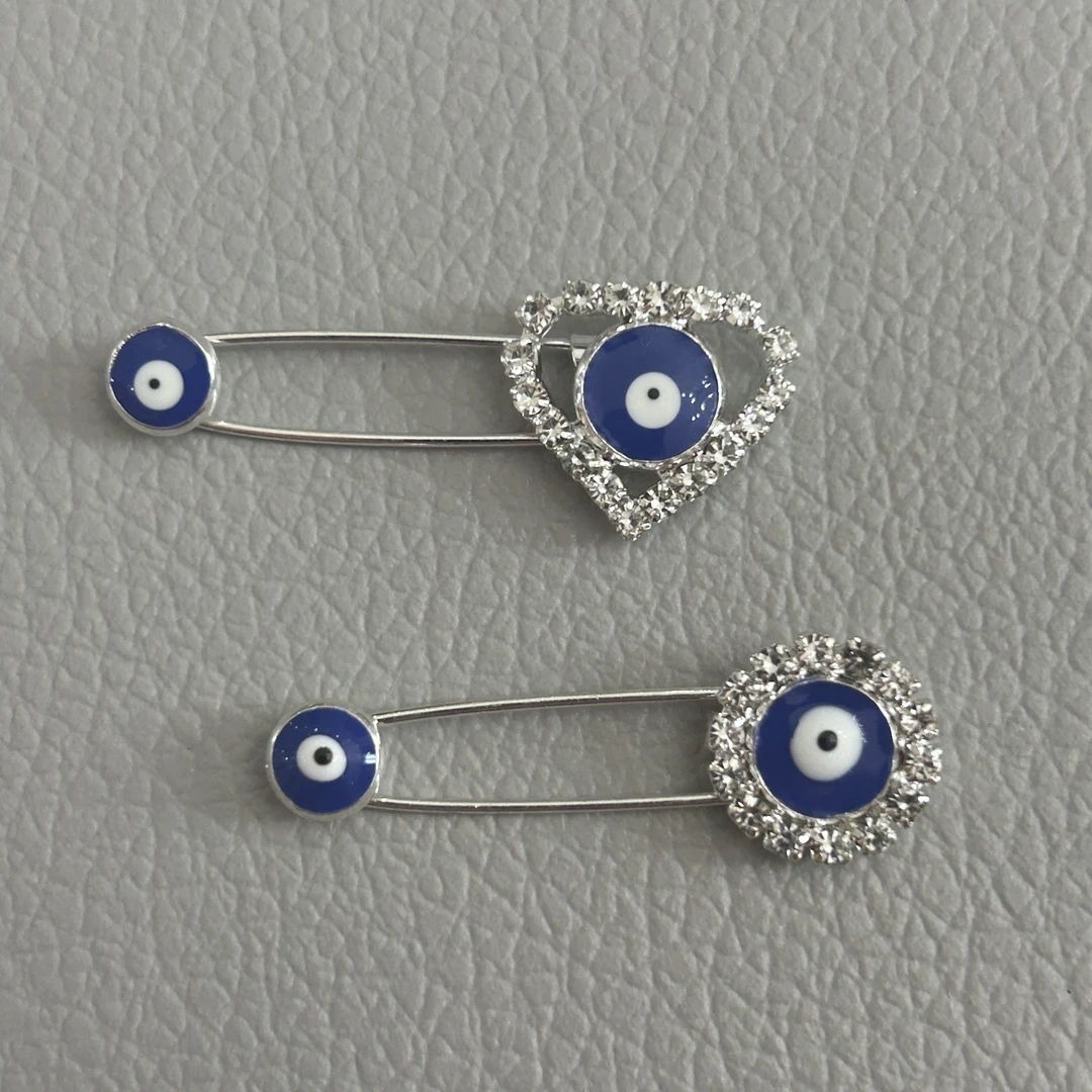铁合金珐琅胸针 蓝眼睛别针胸针儿童成人时尚百搭恶魔之眼幸运