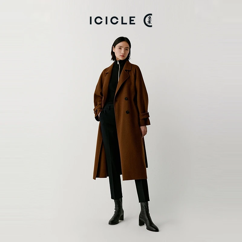 【琥珀流光】ICICLE之禾25早秋新品AIR COAT羊毛羊绒双面呢大衣5080